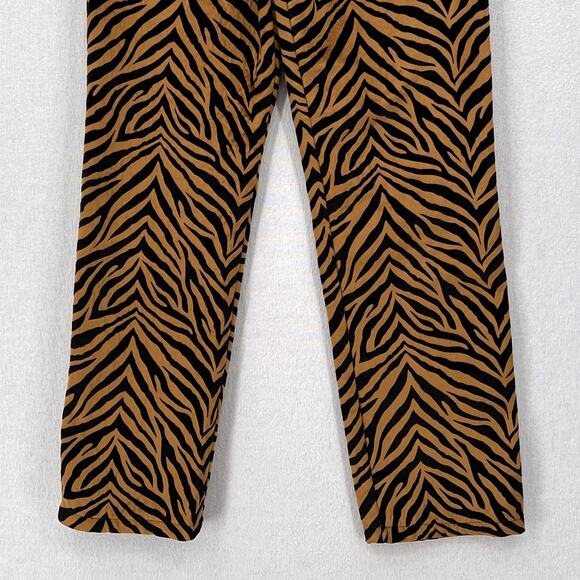 TACH CLOTHING Rumba Velvet Pants Womens Small Tiger Print High Rise Tapered Leg - Picture 9 of 16